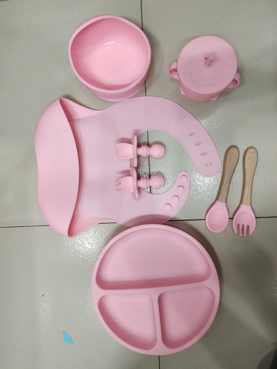 Premium Silicone Baby Feeding Set (8 pcs) – Safe, Colorful & Easy to Use